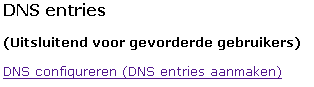 DNS records aanmaken
