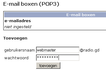 Het aanmaken van e-mail adressen