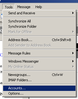Outlook Express scherm 1