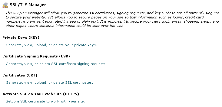 SSL/TLS manager